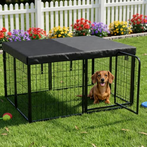 dog playpen w/square top shade cover - 24, close-up detail
