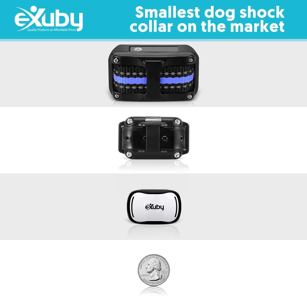 exuby tiny dual shock collar - smallest collar, close-up detail