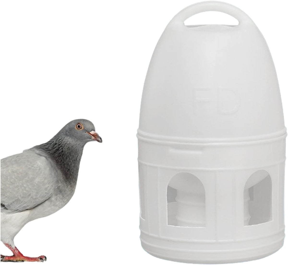bird water drinker, pigeon water feeding plastic drinker, main product view