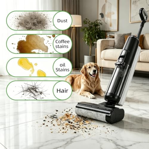 roller brush and filters replacement for tineco floor, side view