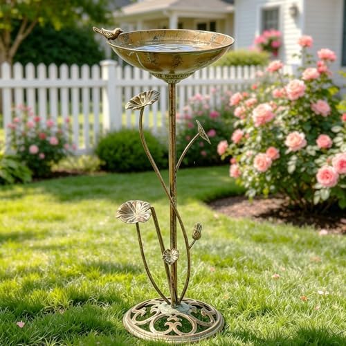 11.4" w x 28.7" h cast iron pedestal shown in use