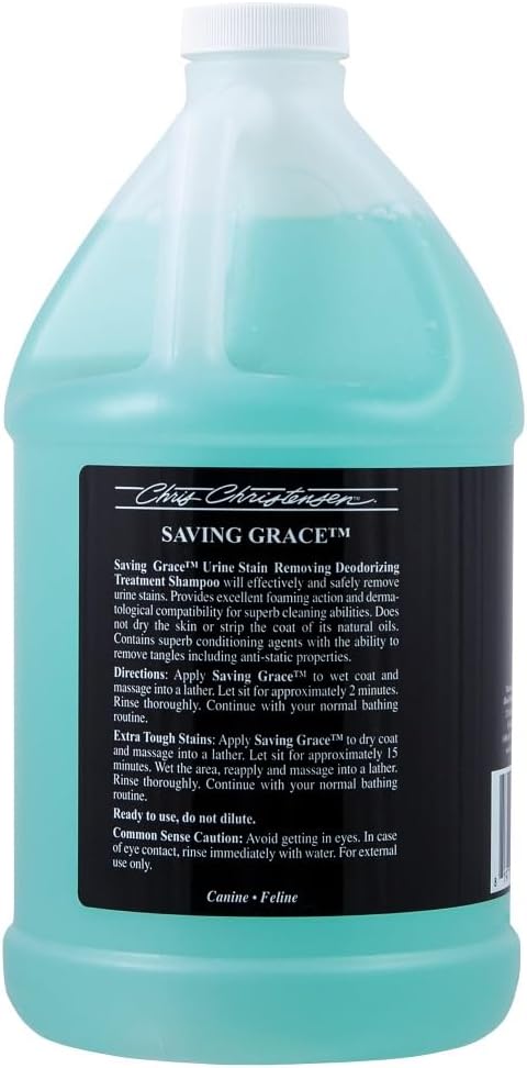 chris christensen saving grace canine treatment shampoo, dog shown in use