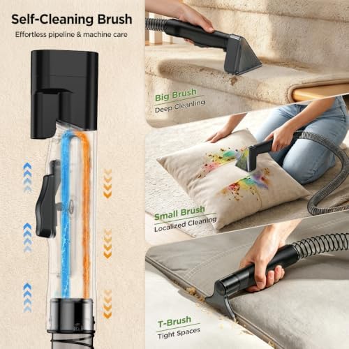 18kpa portable carpet cleaner machine for cars, pets, side view