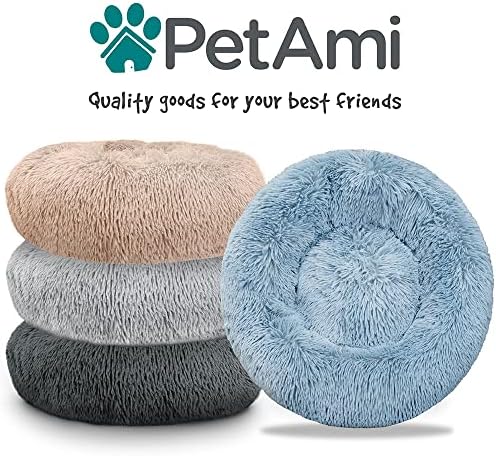 petami calming donut dog bed, washable faux fur, view 9