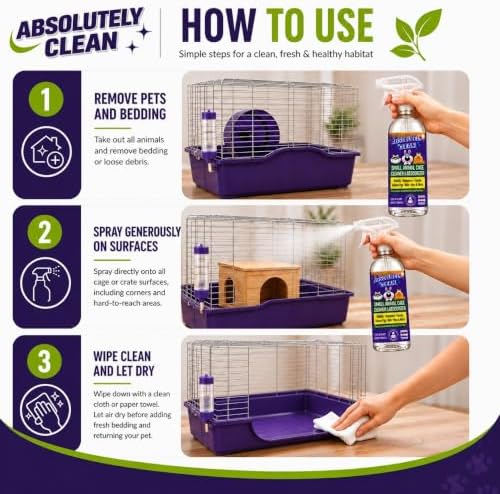 amazing small animal cage cleaner, just spray/wipe, easily, side view