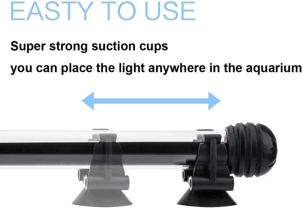 led aquarium light, 2 pack 15 inches fish showing dimensions
