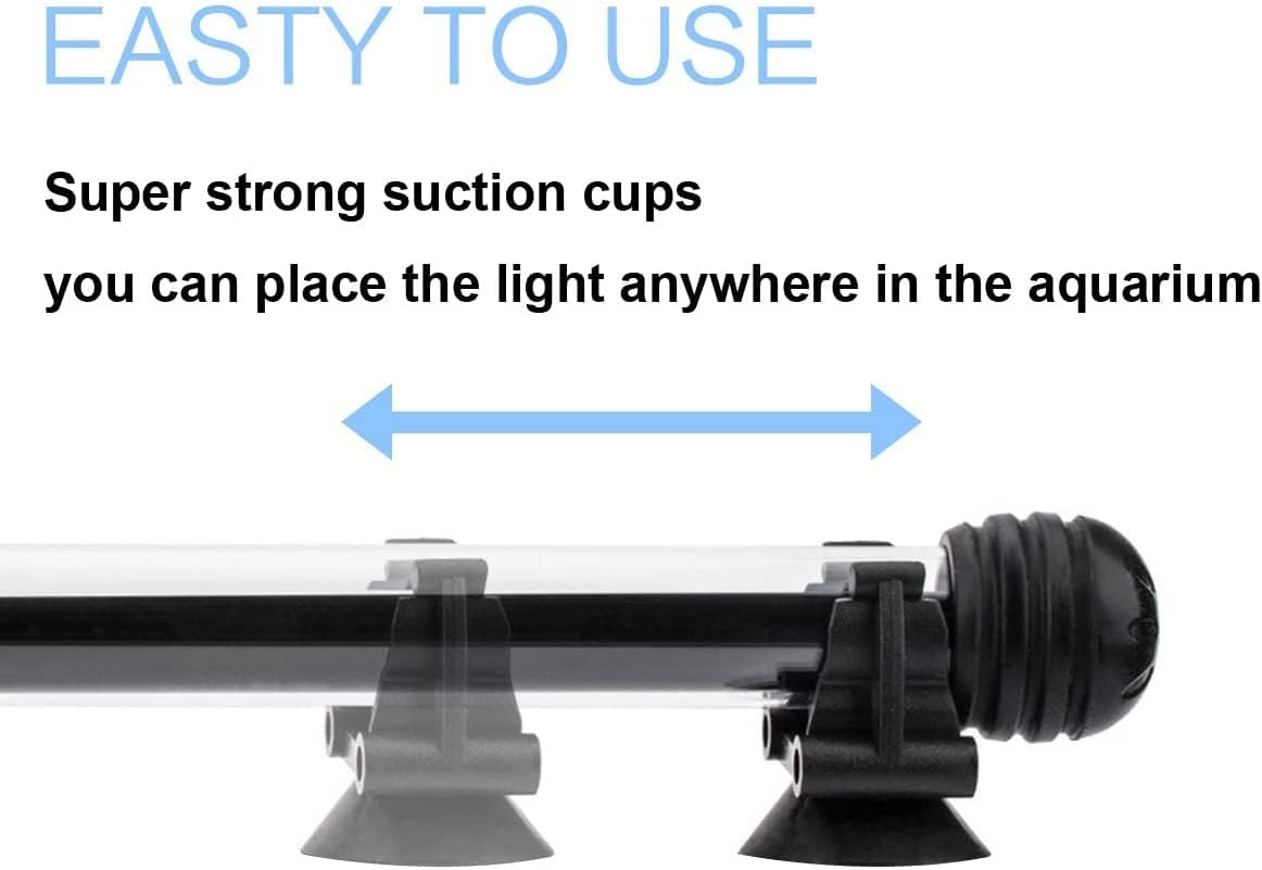 led aquarium light, 2 pack 15 inches fish showing dimensions