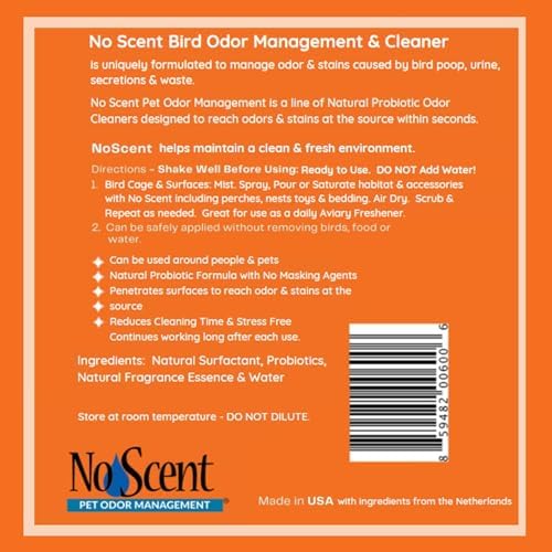 no scent bird cage cleaner spray & pet, side view