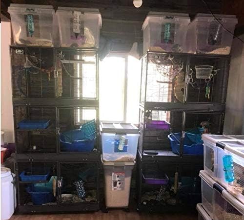 durable all-metal mansion cage (add-on ii) for chinchillas, side view