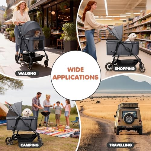 dog stroller for large & medium dogs (20–132, front angle view
