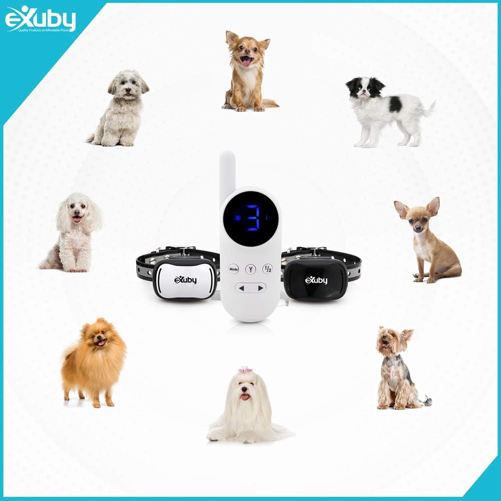 exuby tiny dual shock collar - smallest collar, side view