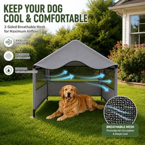 extra large dog shade shelter canopy with uv shown in use