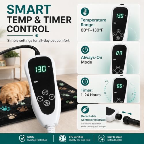 golopet large dog heating pad 36x24 in with showing dimensions
