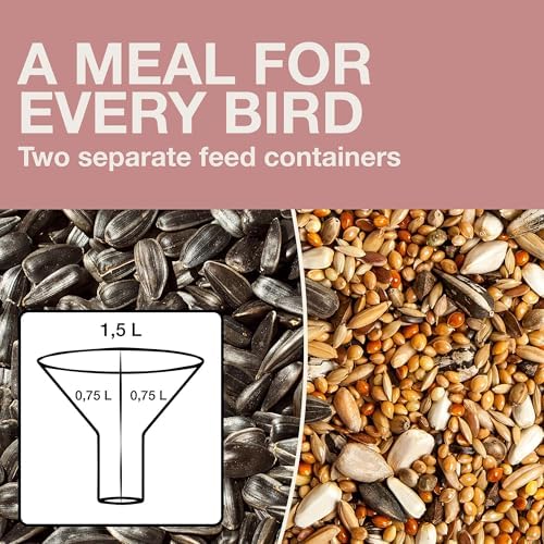 swissinno bird feeders - no mess hanging bird showing dimensions
