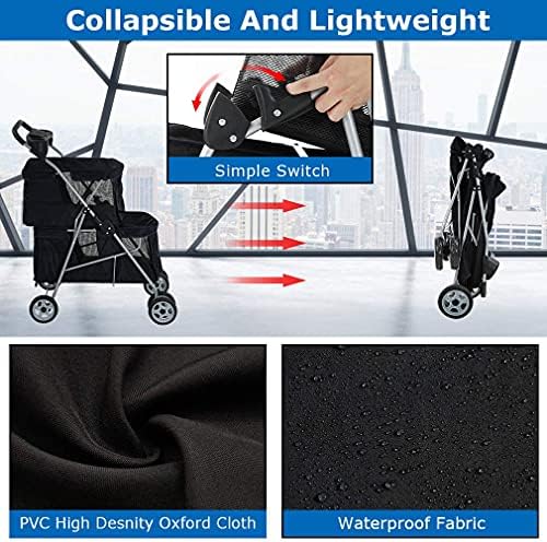 dog strollers for small medium dogs cat strollers showing dimensions