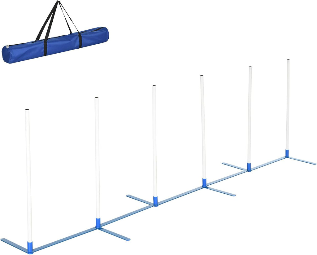 pawhut dog agility training equipment set with weave, main product view