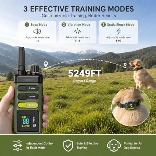 dog shock collar for small medium large dog shown in use
