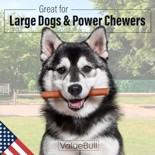 valuebull usa beef collagen sticks for dogs, 6 shown in use