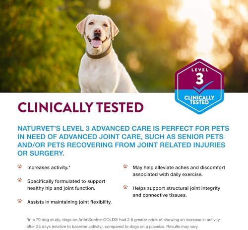 naturvet advanced joint care supplement, dogs & cats, side view