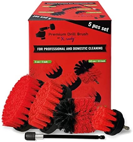premium drill brush professional – stiff 5-piece set, close-up detail