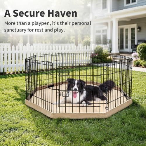 petime foldable metal dog exercise pen/pet puppy playpen, front angle view