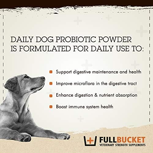 fullbucket daily dog probiotic 150 servings - support, side view