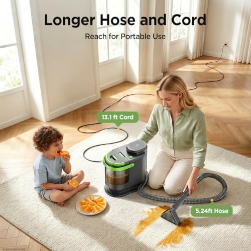 18kpa portable carpet cleaner machine for cars, pets showing dimensions