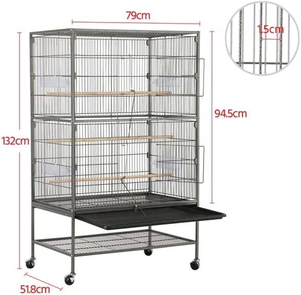 aviary on stand large bird cage on wheels, side view