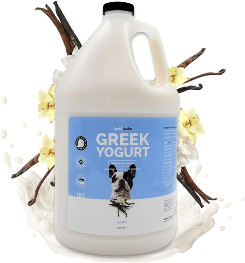 bark2basics vanilla greek yogurt dog shampoo, 1 gallon, main product view