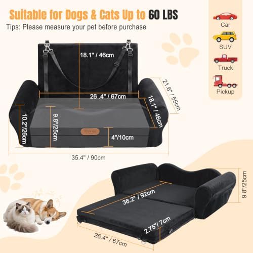elevated dog car seat for 2 small dogs, close-up detail