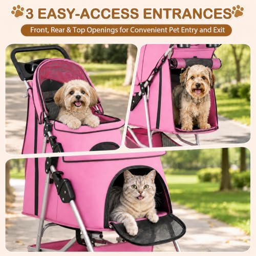 pet stroller 4 wheels dog cat stroller for, package contents