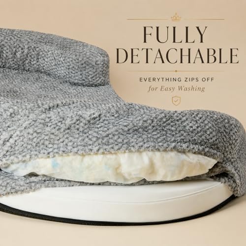calming orthopedic memory foam dog bed, medium, beige, package contents