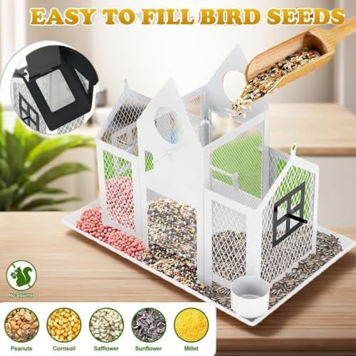 solar bird feeders house for outdoors hanging, 7lbs, side view