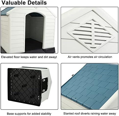 bonnlo plastic dog house, 26" l x 29", side view