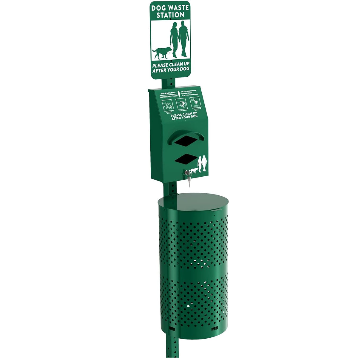 pochar rust-proof aluminum outdoor dog waste disposal station, main product view
