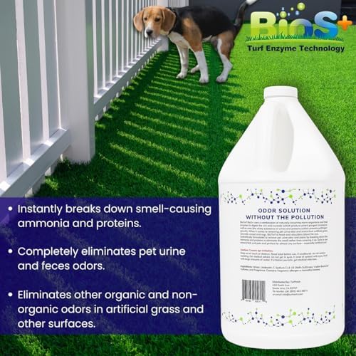 bioturf bios+ turf cleaner concentrate 1 gallon, 32oz, side view