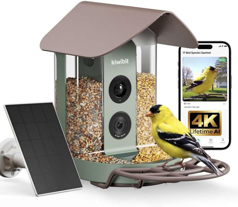 kiwibit smart bird feeder with 4k ai camera, main product view