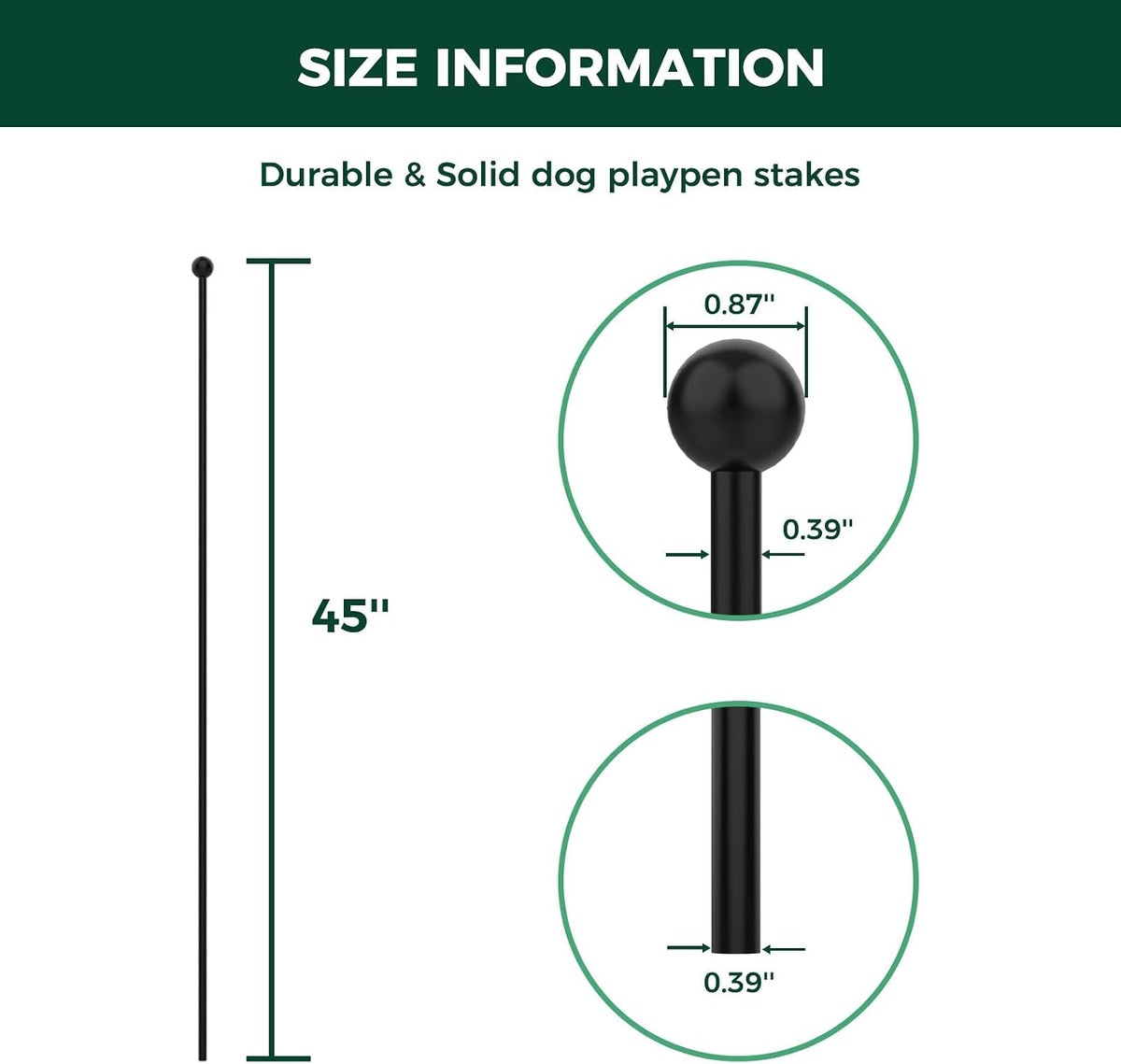 fxw indoor replacement stakes, dog playpen accessories, 45" shown in use