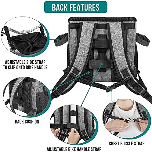 petami dog bike basket, soft-sided ventilated pet carrier, side view