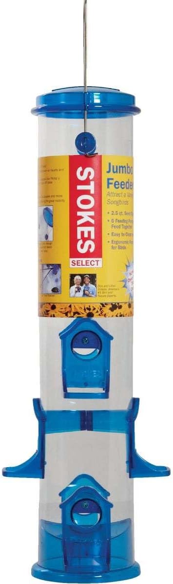 stokes select jumbo seed tube bird feeder, assorted,1, side view