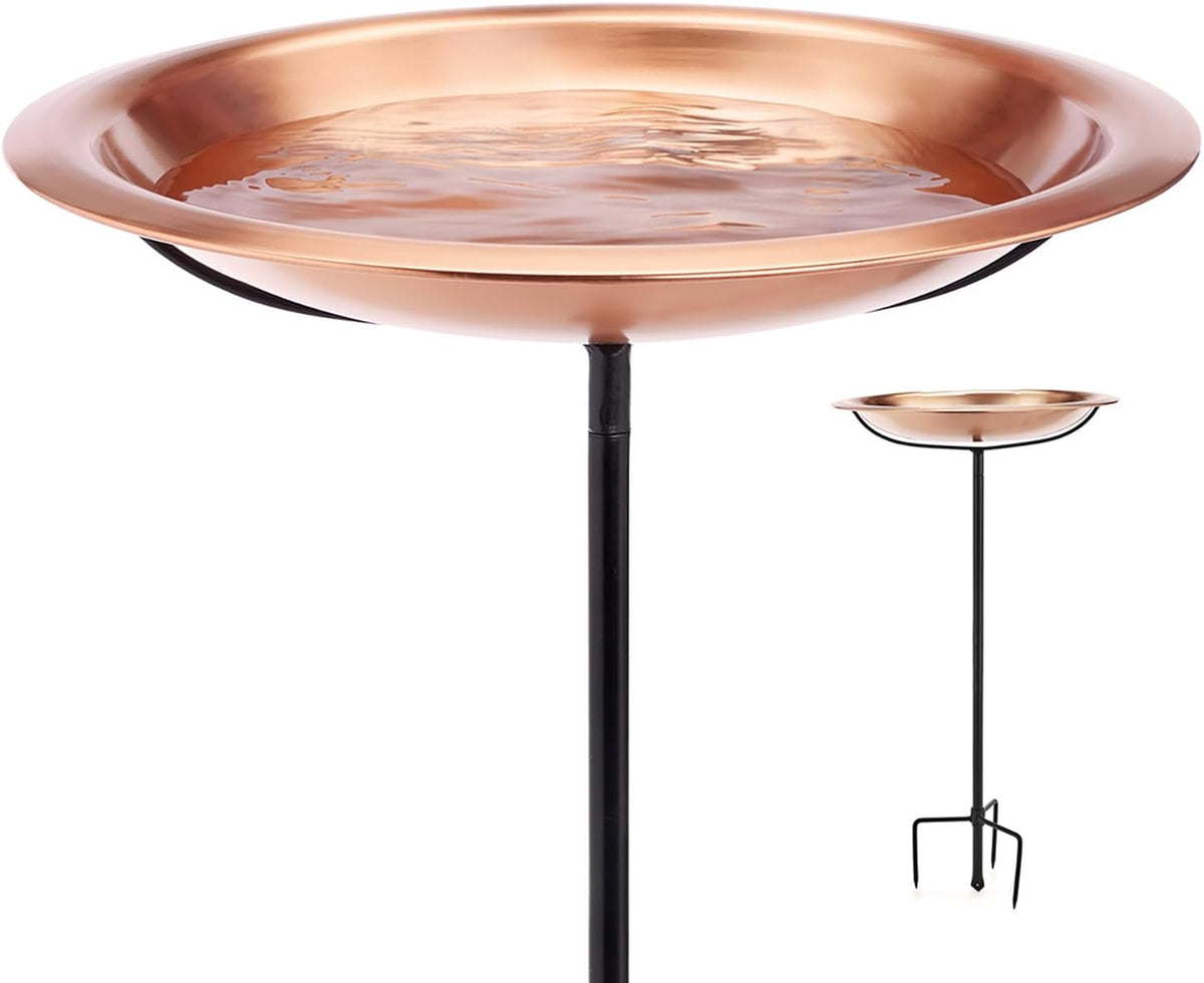 good directions matte copper bird bath on garden, main product view