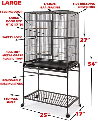 54" large wrought iron metal bird flight breeder, close-up detail