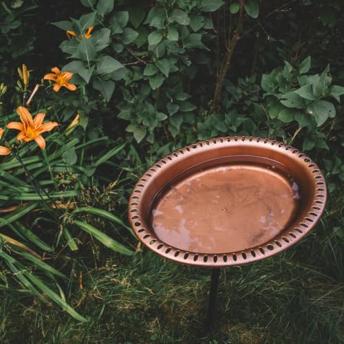 backyard expressions bird baths for outdoors, 34" metal, close-up detail