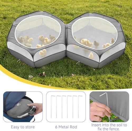 pawaboo small animals playpen, large chick brooder with, side view