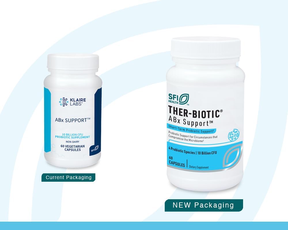 klaire labs sfi health abx support probiotic, 60 shown in use