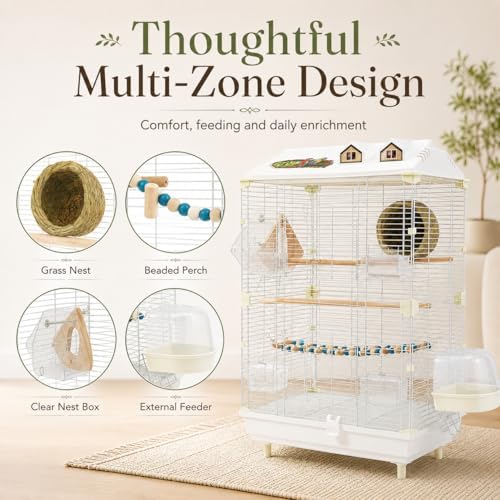 30 inch iron bird cage with stand for showing dimensions