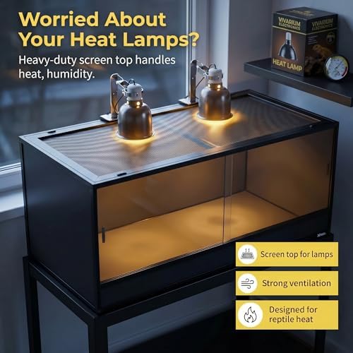 120 gallon reptile enclosure 48x24x24–premium tempered glass terrarium showing dimensions