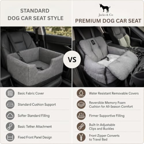 jacko & co - premium dog car seat, side view