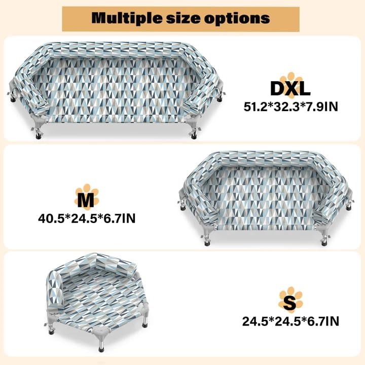 elevated dog bed with bolster, raised cooling orthopedic, package contents