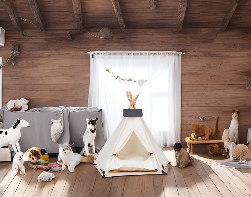 scnbom pet teepee dog & puppy cat tents, package contents